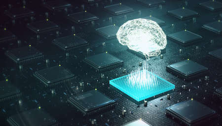 Machine learning , artificial intelligence , ai, deep learning blockchain neural network concept....