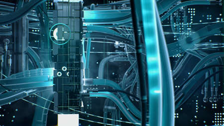 Circuit board. Electronic computer hardware technology. Motherboard chip. Tech science EDA...