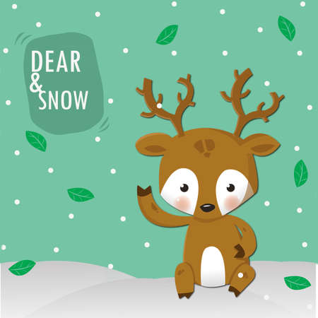 dear and white snowのイラスト素材