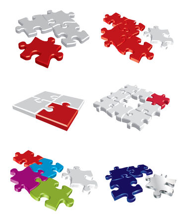Colorful puzzle conceptsのイラスト素材