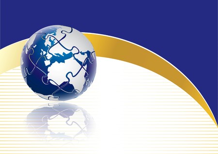 Puzzle globe concept in editable  formatのイラスト素材