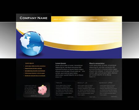 Conceptual Website template in editable vector formatのイラスト素材