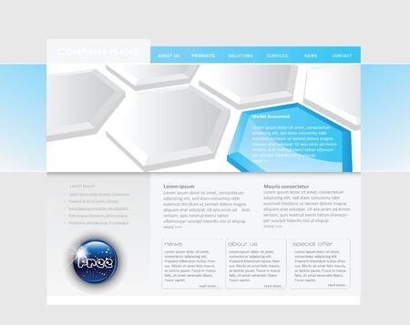 Conceptual Website template in editable vector formatのイラスト素材