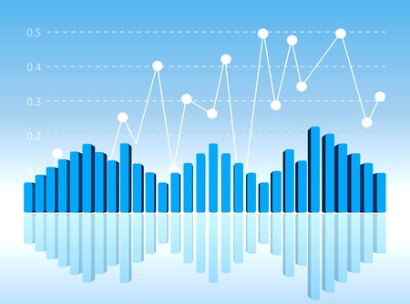 Blue 3D diagram in perspective view. Editable vector format.のイラスト素材