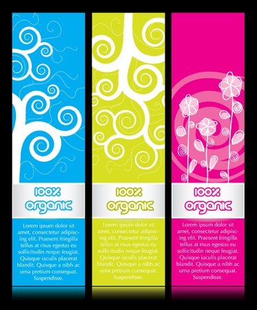 Vertical banner ads in several color variationsのイラスト素材