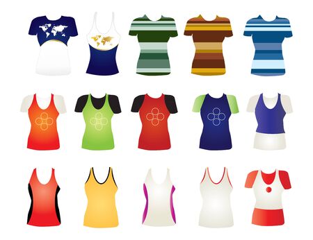 T-shirt collection for your ad. Editable vector formatのイラスト素材