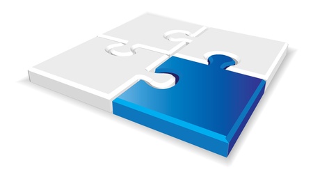 Blue 3d puzzle in editable vector formatのイラスト素材