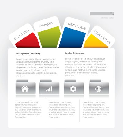 Simple website template in editable vector formatのイラスト素材