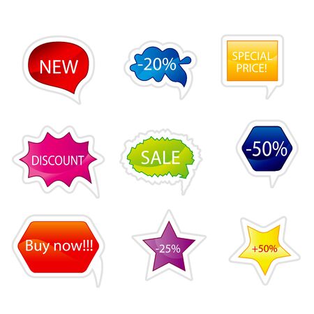 Differently colored sticker set in editable format のイラスト素材