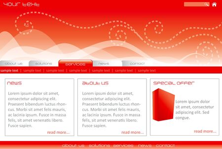 Simple website template in editable formatのイラスト素材