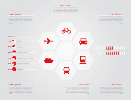 Infographic of transportation concept in editable vector formatのイラスト素材