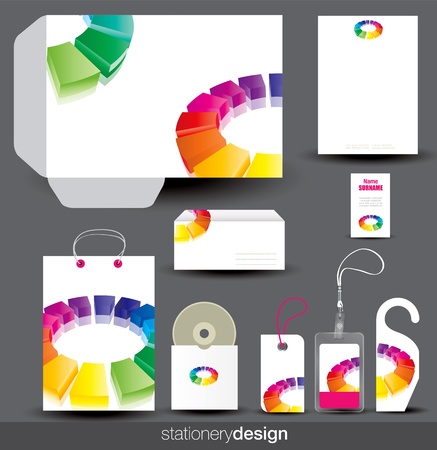 Stationery design set in editable formatのイラスト素材