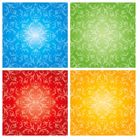 Abstract flowers with four season background  のイラスト素材