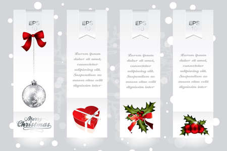 Vertical banners with Christmas elements in editable vector formatのイラスト素材