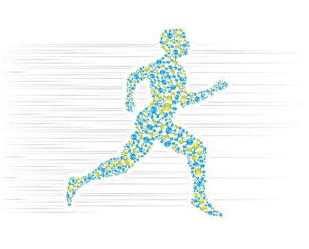 Human body running in scientific presentationのイラスト素材