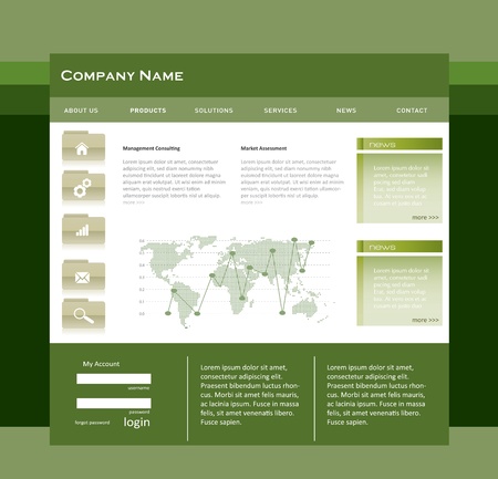 Simple website template in editable vector formatのイラスト素材