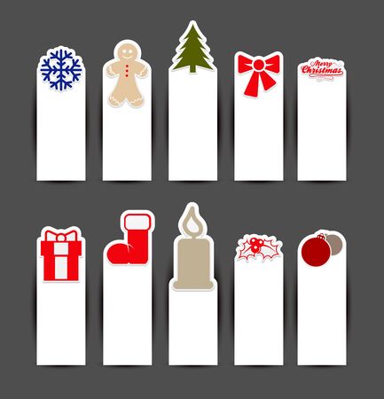 Christmas sticker concepts in editable vector formatのイラスト素材
