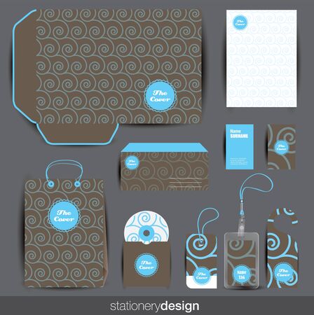 Stationery design set in editable vector formatのイラスト素材