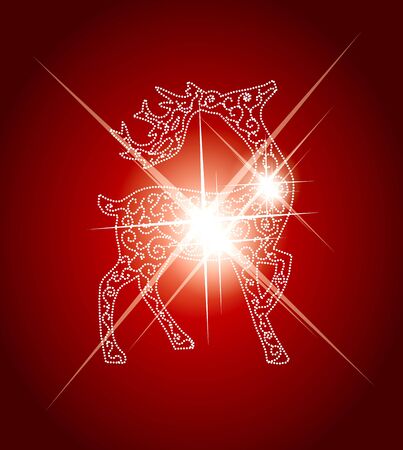 Abstract reindeer illustration in editable formatのイラスト素材