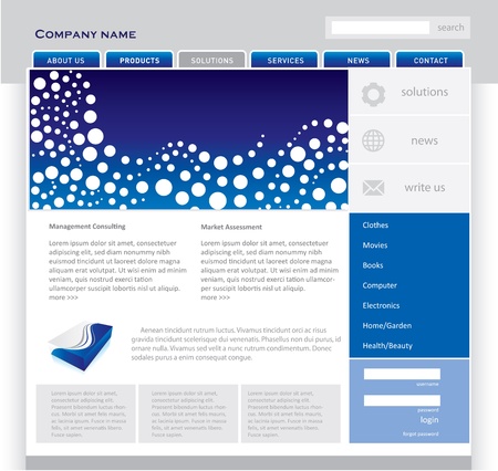 Simple website template in editable vector formatのイラスト素材