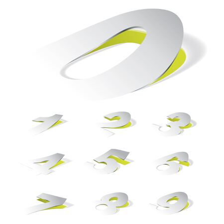 Paper folding with numbers in perspective viewのイラスト素材