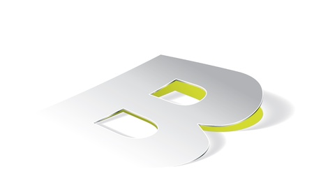 Paper folding with letter B in perspective viewのイラスト素材