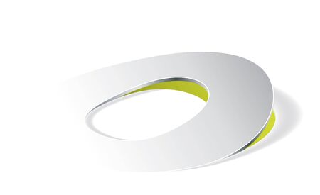 Paper folding with letter O in perspective viewのイラスト素材