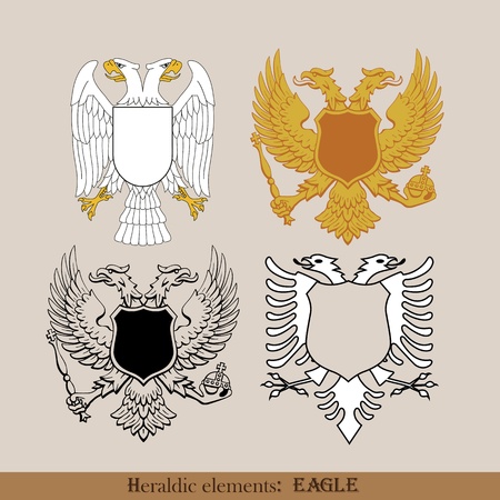 Heraldic eagle setのイラスト素材