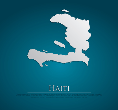 vector Haiti Map card paper on blue background, high detailedのイラスト素材