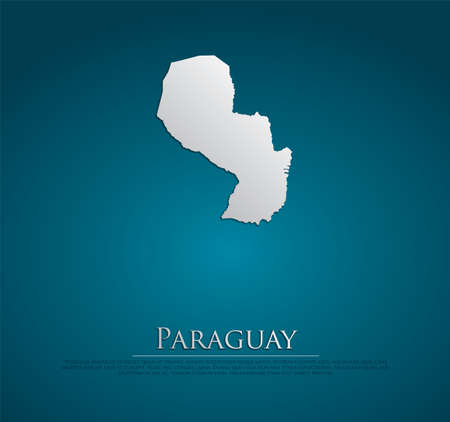 Paraguay map card paper 3D naturalの写真素材
