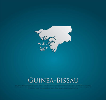 vector Guinea-Bissau Map card paper on blue background, high detailedの写真素材