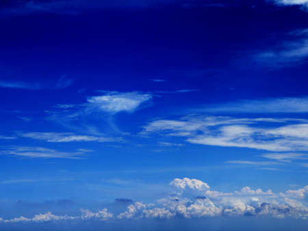 blue clear sky and white cloudの写真素材