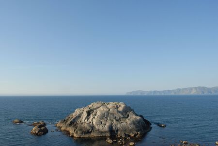 Single island on the sea in Norwayの写真素材