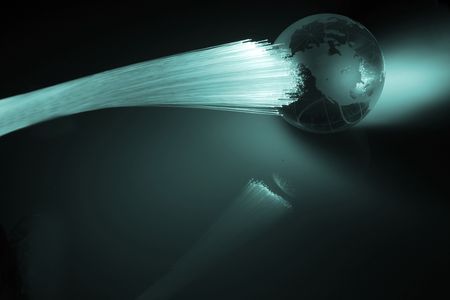 fibre optical Vs. earthの写真素材