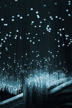 Fiber optics background with lots of blue light spotsの写真素材