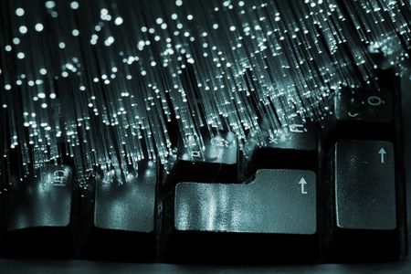 Fiber optics background with lots of light spots