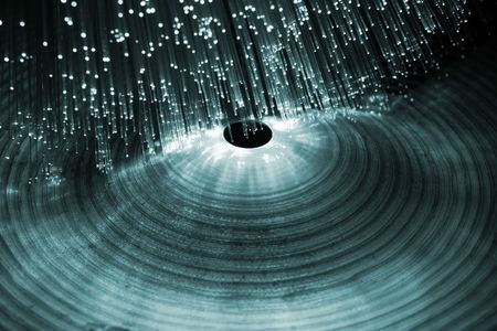 Fiber optics background with lots of light spotsの写真素材