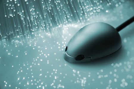 Fiber optics background with lots of light spotsの写真素材