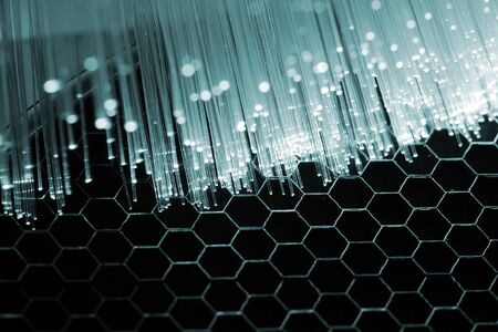 Fiber optics background with lots of light spots