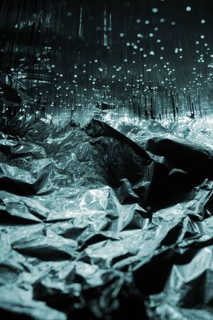 Fiber optics background with lots of light spotsの写真素材