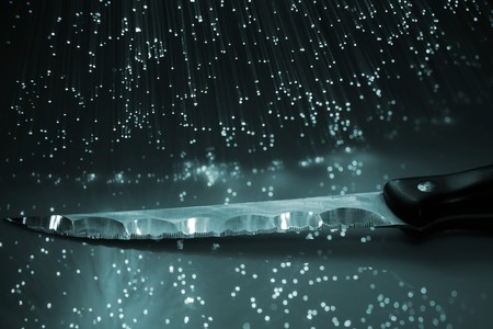 Fiber optics background with lots of light spotsの写真素材