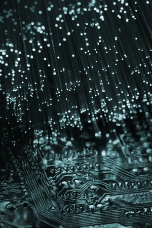 Fiber optics background with lots of light spots