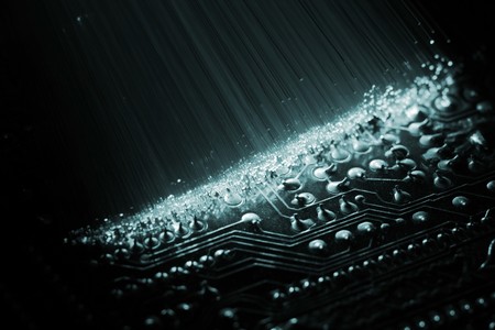 Fiber optics background with lots of light spots