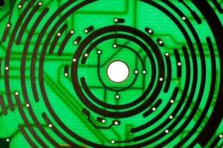 Electronics technology background in green