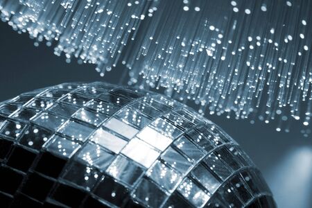 Fiber optical background with lots of light spotsの写真素材