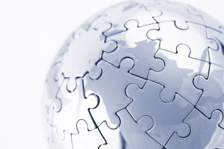 puzzle globe isolated over a white background

の写真素材