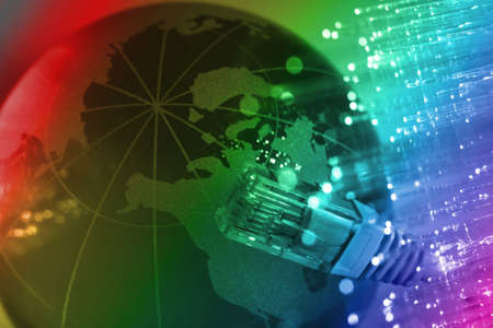Fiber optical background with lots of light spotsの写真素材