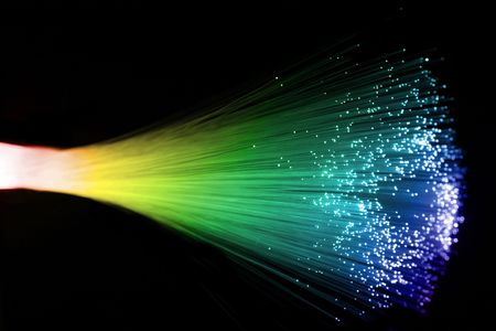 Fiber optics background with lots of light spots
