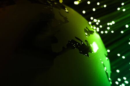Fiber optics background with lots of light spotsの写真素材