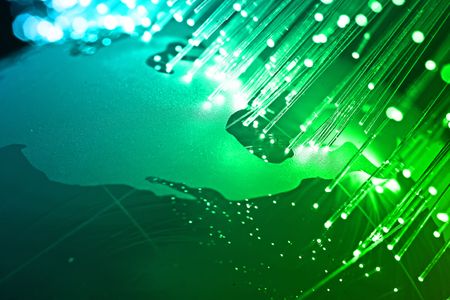 Fiber optics background with lots of light spotsの写真素材